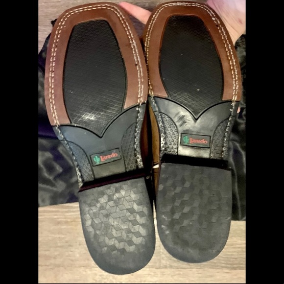 Laredo Mesquite Women's US 6.5 M Embroidered Pink Taupe White Dress Cowboy Boots - Picture 6 of 6